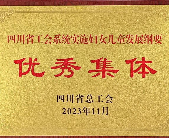 yh1122银河国际工会荣获“四川省工会系统实施妇女儿童发展纲要优秀集体”称号